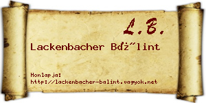 Lackenbacher Bálint névjegykártya